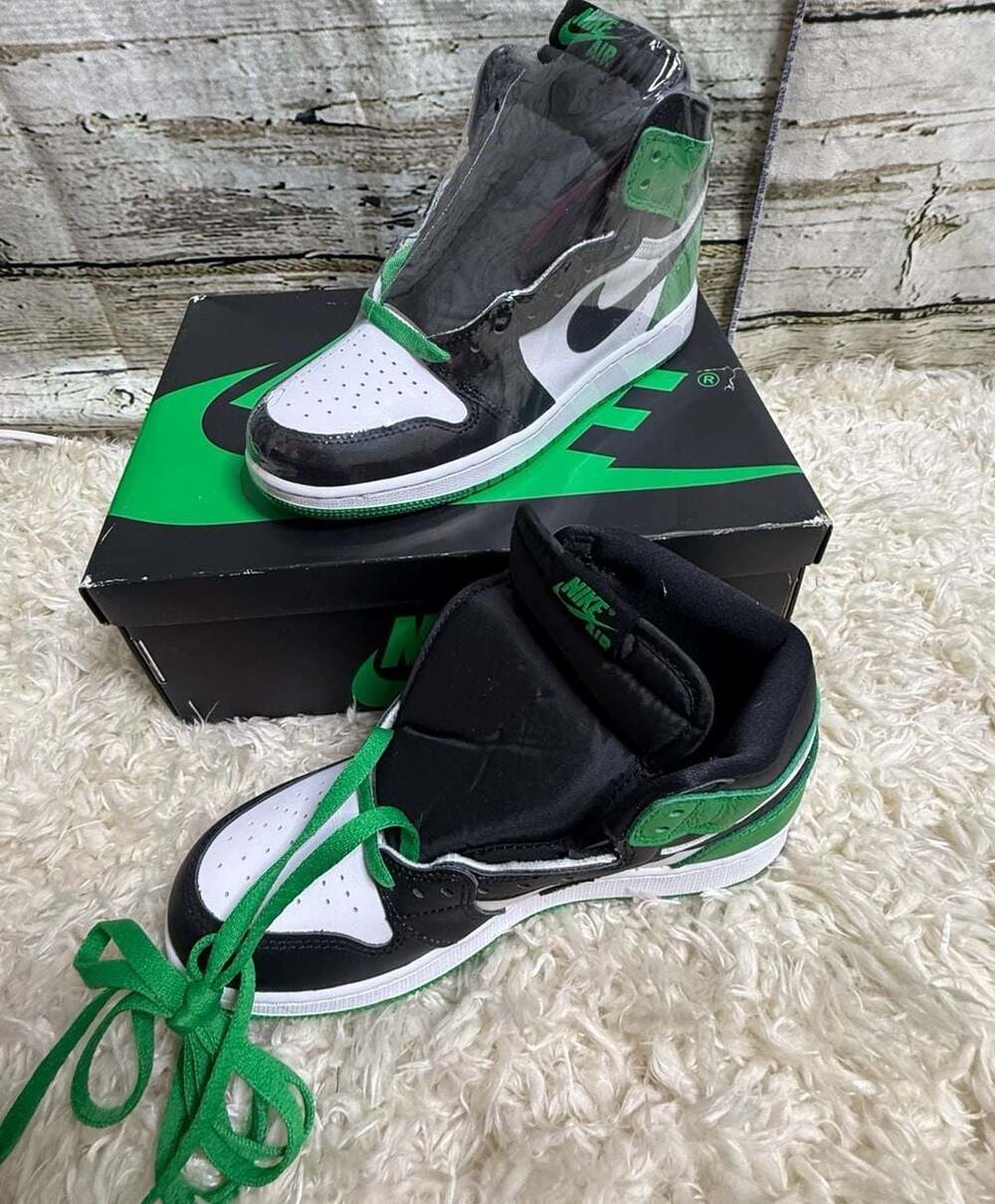 Nike Size 6.5Y Air Jordan 1 Retro High OG 'Lucky Green